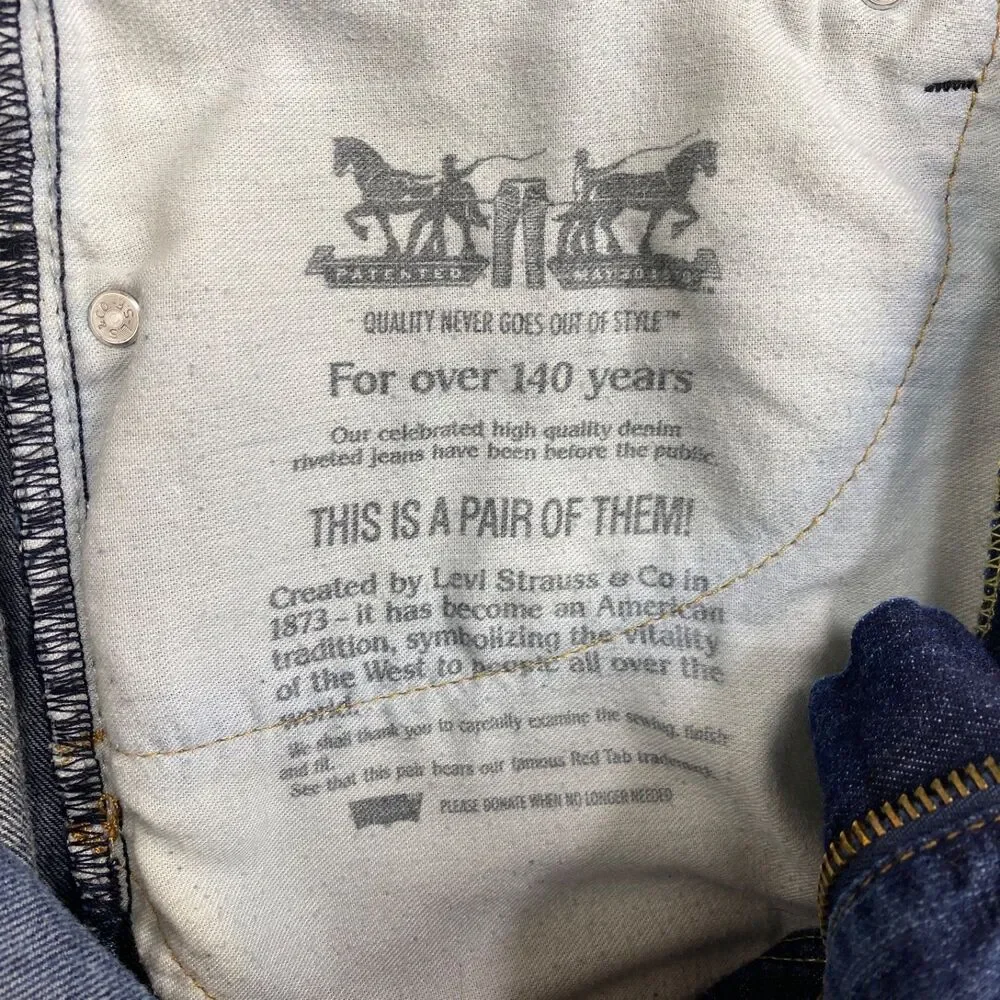 Levi 514 Vintage Y2K Blue Jeans 36x30 Straight Leg Mid Rise Cotton Mexico